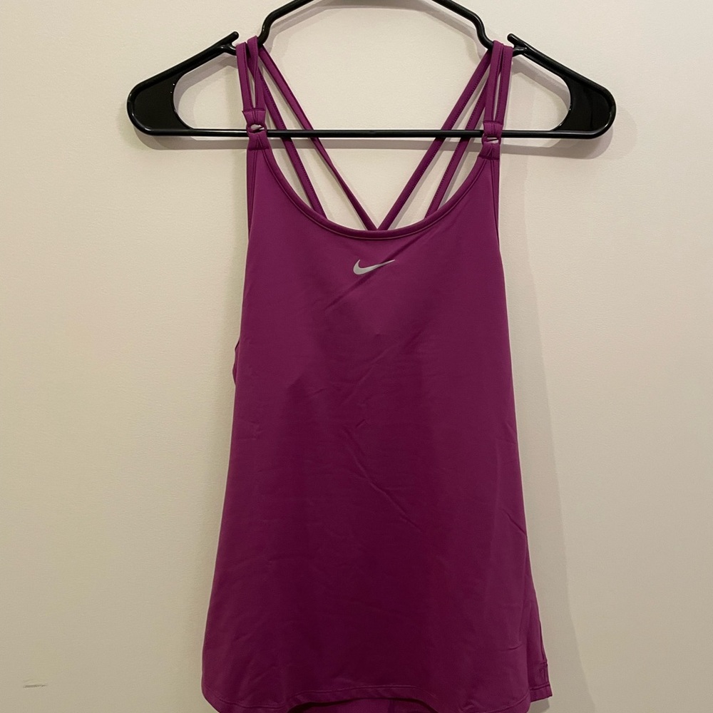 NWT Nike dri-fit purple crisscross tank top size small slim fit training top